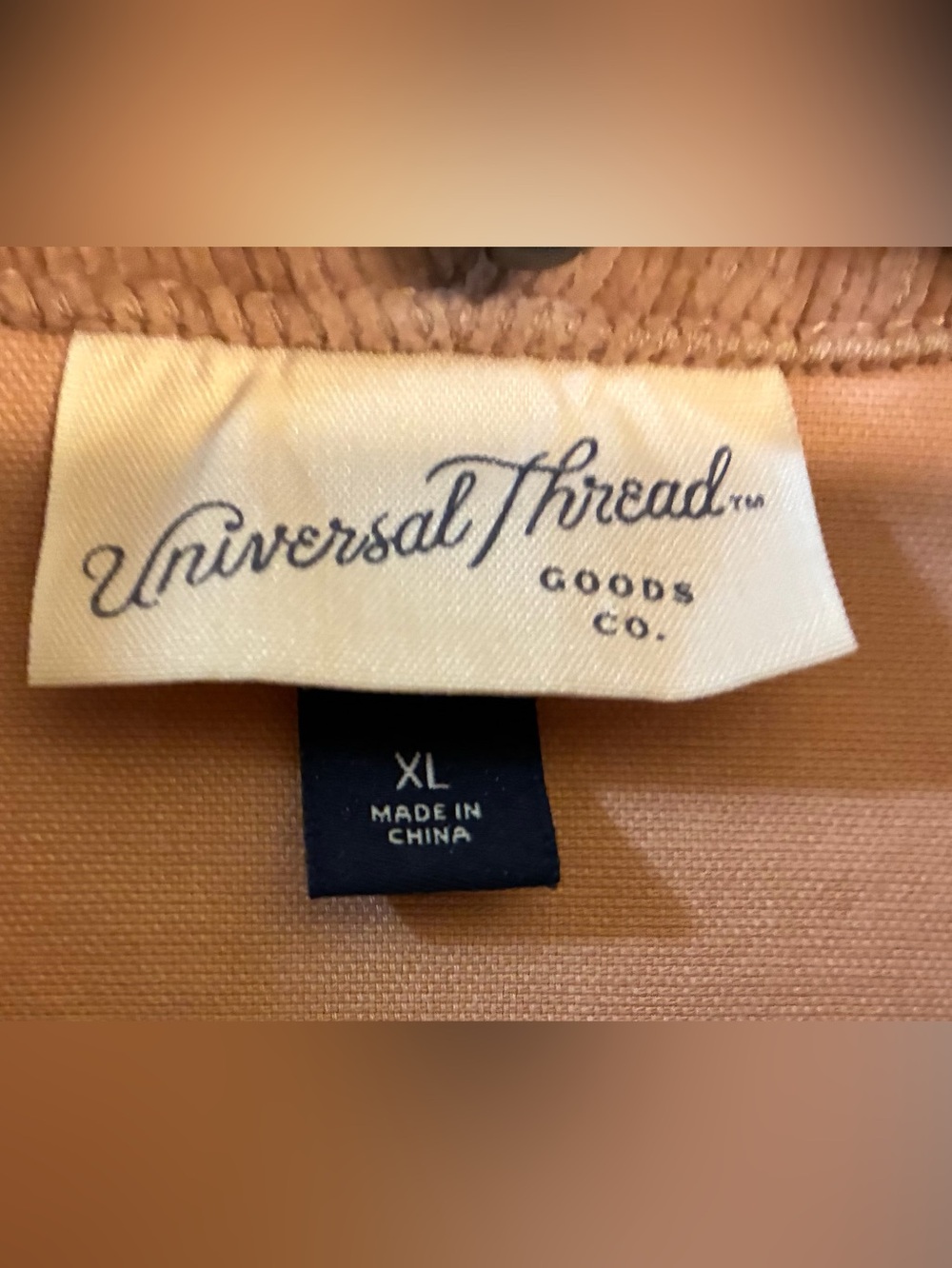 Barn Jacket 98% Cotton w/Corduroy Color. Universal Threads XL. NWOT. Camel-Tan - Picture 9 of 13